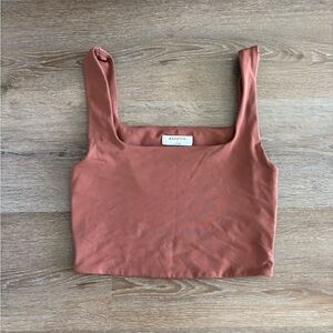 Aritzia Babaton rust cropped top